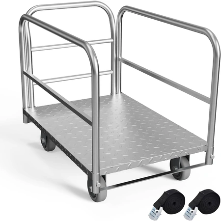 heavy duty flatbed cart with handlebar.webp